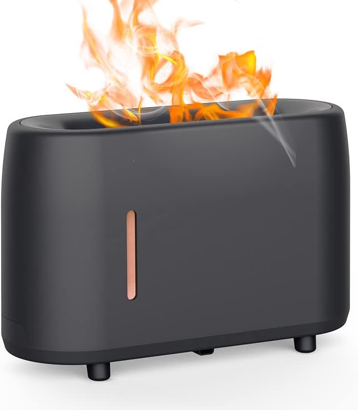 showkah® Aroma Diffuser OEM Flame 240ml Air Humidifier Remote Control Aromatherapy Essential Oil Diffuser Mist Sprayer, Air Freshener Ultrasonic Fog Machine Household New Model Home Fragrance (Black)