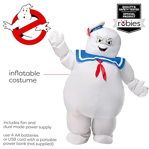 Ghostbusters: Stay-Puft Marshmallow Man Inflatable Costume for Kids by Rubies, Unisex One Size2