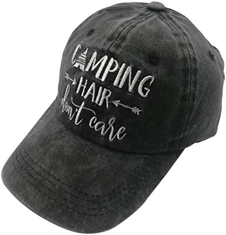 HHNLB Unisex Camping Hair Don t Care 1 Vintage Jeans Baseball Cap Classic Cotton Dad Hat Adjustable Plain Cap