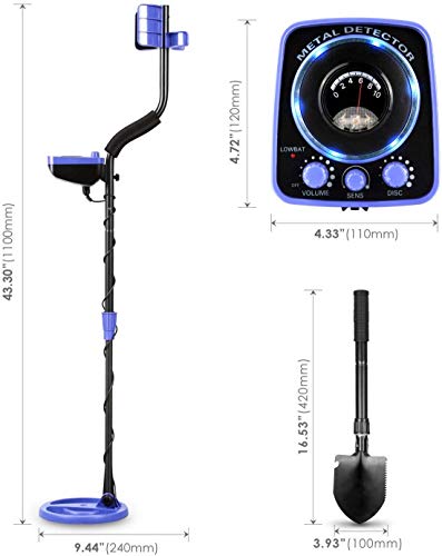 INTEY Metal Detector, Included Shovel and Carrying Bags, High-Accuracy Metal Finder with Waterproof Search Coil, Sound Prompt, Depth Indicator, Easy for Adults and Kids to Treasure Hunting - Thumbnail 2