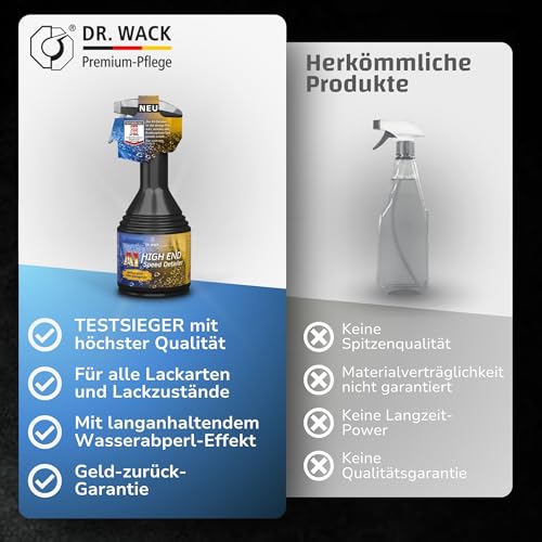 DR. WACK A1 HIGH END Speed Detailer 500 ml - Lackschnellreiniger mit Abperl-Effekt & Glanz-Finish - Schonende Lackpflege & Reinigung - Auto Lackversiegelung - Hochwertige Autopflege