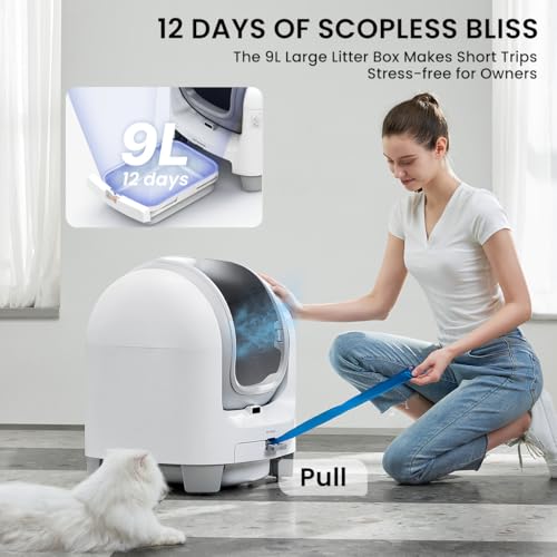 PET MARVEL C1 Self-Cleaning Cat Litter Box, Large Open-Top 70L Automatic Litter Box for Multi-Cat Homes, App-Controlled, Infrared & Weight Safety Sensors, for Cats 3.3–22 lbs - Image 2