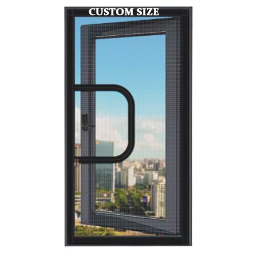 Custom Size Window Screen Insect Mesh,Self-Adhesive Fly Screen Mosquito Curtain,Cat Protection Window Guard with Zip,Balcony Window Safety Net