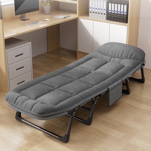 Portable Folding Bed.Portable Adjustable Sleeping Bed with Headrest, 6-Speed Foldable Camp Bed for Outdoor Camping and Indoor Breaks，（70.9x26）