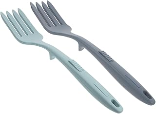 Ciieeo 2 Piezas Horquilla de cocción de silicona horquillas pequeñas pastel largo ranurado cocinando antiadherente Mini utensilios de cocina de silicona tenedores a granel gel de sílice