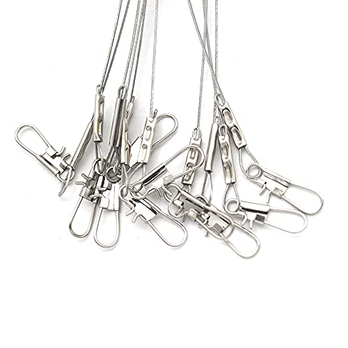 High-Strength Fishing Wire Leader Rigs With Swivels Snap Connect 1 Arm -5 Arm,Saltwater Fishing Assecories 7-Strands Steel Wire With Nylon-Coating (1 Arm Leader Rigs) #TOP4