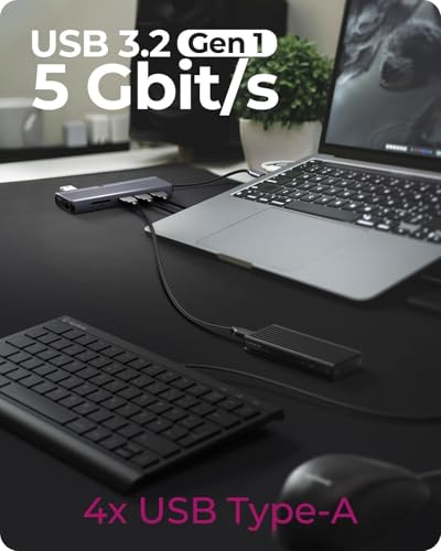 Estación de acoplamiento USB-C triple monitor HDMI VGA y concentrador de puertos Gigabit LAN 5
