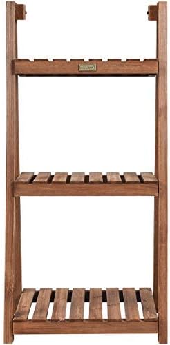 GYMAX 3/4-Tier Plant Stand, Folding Plant Ladder Display Stand with Hollow-out Shelf, Water-proof Plant Display Rack for Garden Yard Patio Balcony (45 X 38 X 95cm)