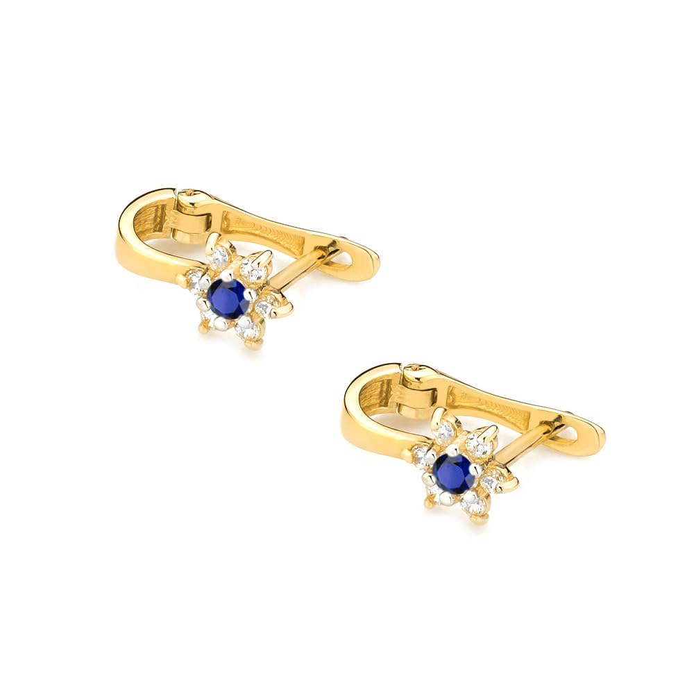 Ohrringe Mädchen 333 Gelbgold Blume mit Zirkonia Kinder Schmuck