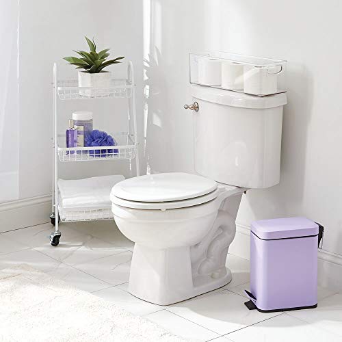mDesign Bathroom Vanity Plastic Organizer Storage Bin Tote with Handles for Health and Beauty Products, Shampoo Bottles, Lotions, Hand Towels - 4 Pack - Clear