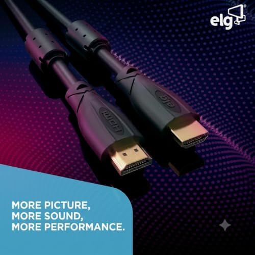 Image of Elg HDMI Cable 2.0, 4K@ 60Hz UHD Resolution,5 Meter, 18 GBPS Ultra High Speed, eARC, 3D,Male-to-Male,Compatible with All HDMI-Enabled Devices - HD4K50 ELG