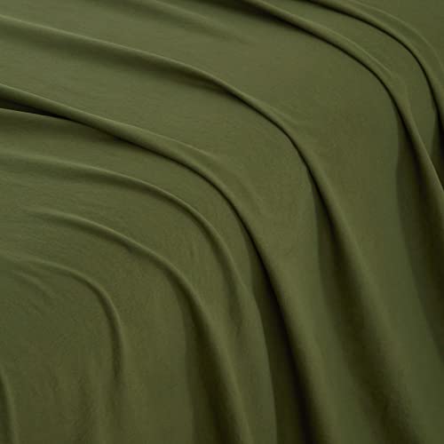 Bulutu Army Green Twin Bed Sheet Set 3 Pieces Deep Pocket 100% Washed Microfiber Bedding Sheets Super Soft,Fade Resistant,Machine Washable Hotel Luxury Green Bed Sheets Breathable #TOP4
