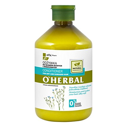 O Herbal Acondicionador Cabello   Pelo Seco Y Dañado Hidratante Natural Ecológico Sin Sulfatos Ni Siliconas Con Extracto De Lino O Herbal 500Ml 500 ml