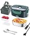 Andmenow Electric Lunch Box for Adults, Electric Lunch Box Food Heater, Portable Food Heater for Travel/Home/Office,12V/24V/110V Heated Lunch Box,Loncheras para Hombres de Trabajo,GreyGreen