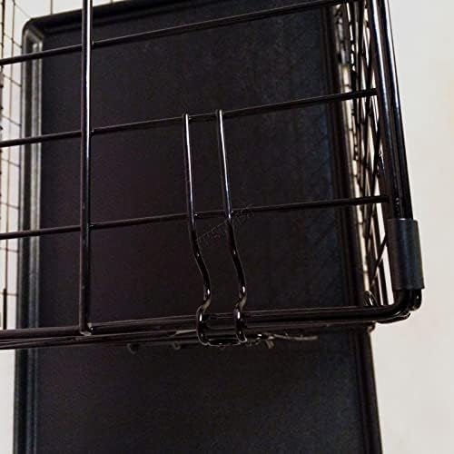 FoxHunter Pet Dog Puppy Cat Training Cage Crate Carrier Metal Folding With Door and Tray Black New (24 inch)