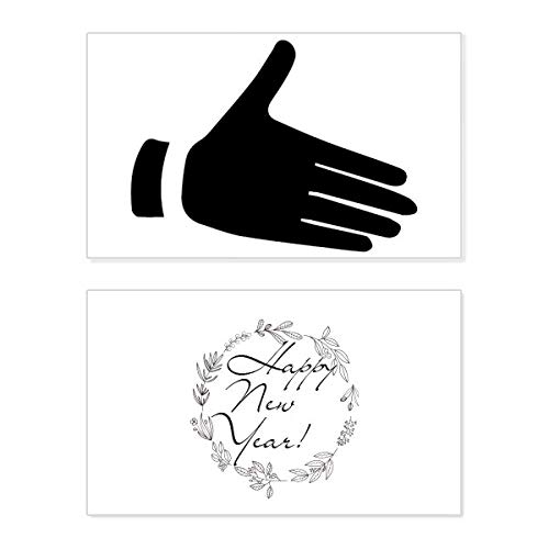 Tarjeta conmemorativa para año nuevo con diseño de silueta minimalista Reach Out
