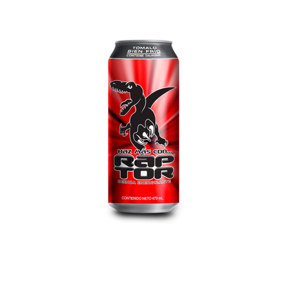 Raptor Energy Drink with Sparkling Fruit Punch Flavor Beverage 16 Oz (24 Pack)