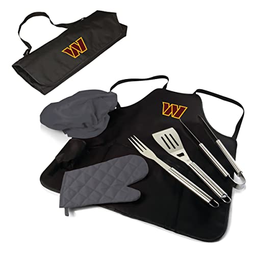 Image of Picnic TIME BBQ Apron Tote Pro Grill Set, (Black with Gray Accents)