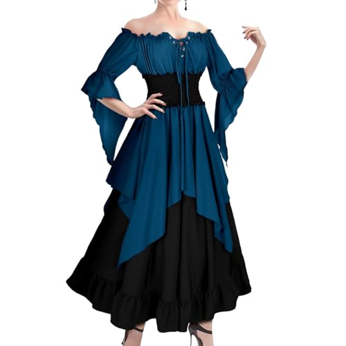 Robe gothique élégante à lacets style médiéval chic