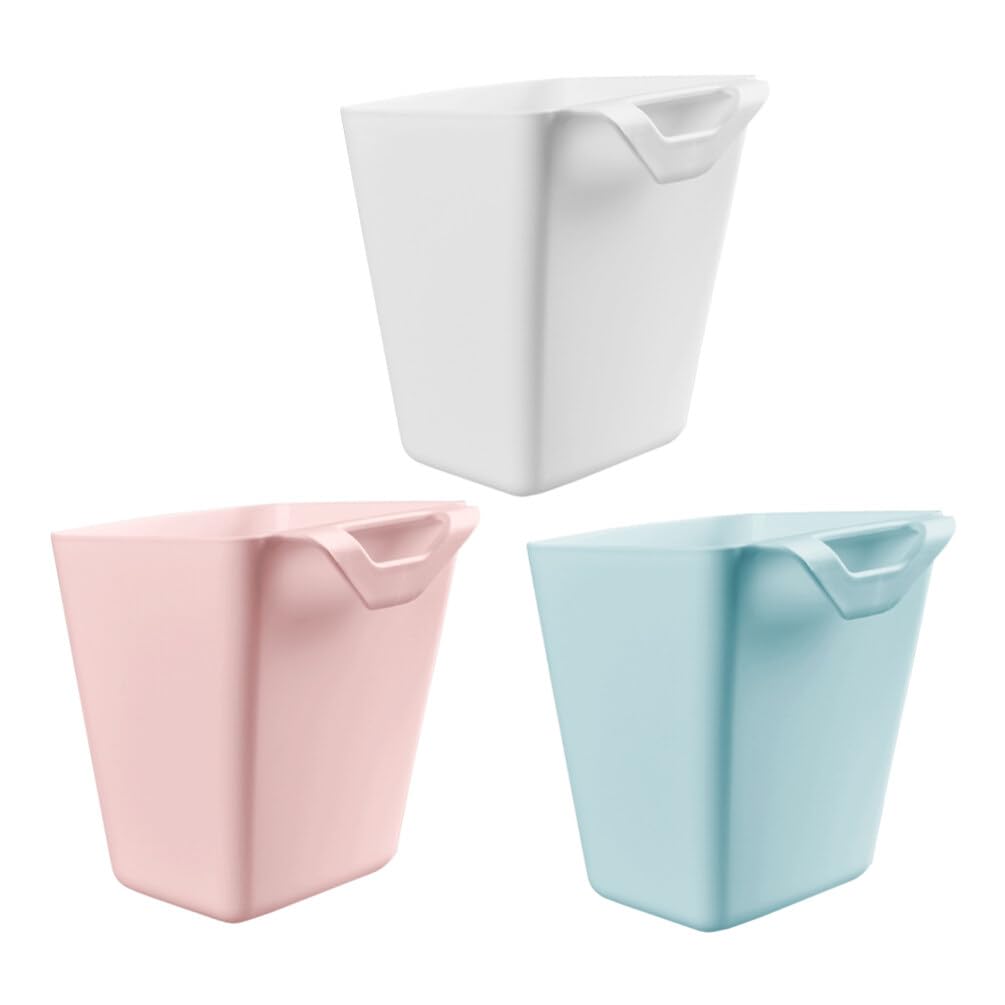 3 Uds Cesta De Limpieza Contenedores Para Escritorio Lápiz Artículos Puede Cestas De Pared Organizador Estante Colgante Plástico Protector Organizador Lapices