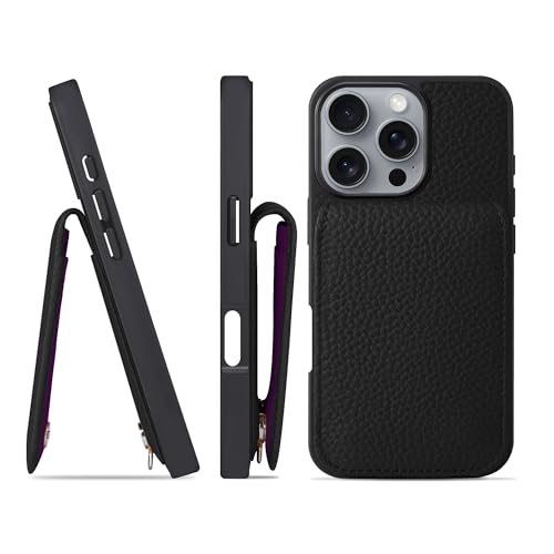 HANATORA for iPhone 16Pro �P�[�X �o���p�[�^ �{�v �X�}�z�P�[�X �X�}�z �J�[�h�|�P�b�g �X�^���h �V�����_�[�X�g���b�v �t�� �V�������N�J�[�t���U�[ �u���b�N SCPG-16Pro-Black �M�t�g �a���� ���� �j�� �ޏ� 