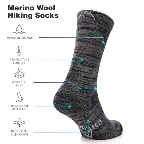 Merino.tech Merino Wool Socks for Women And Men - Merino Wool Hiking Socks Crew Style2