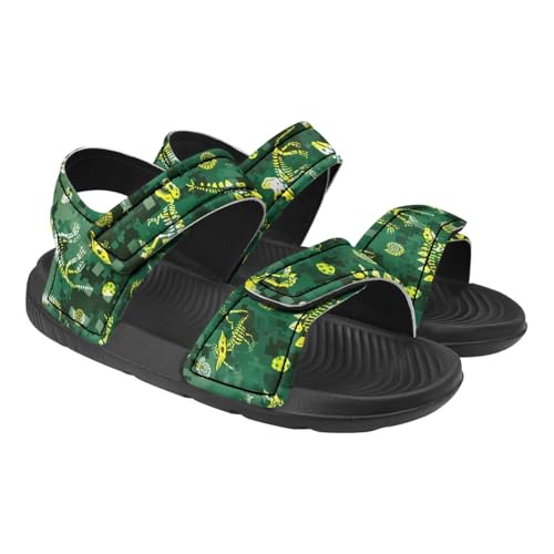 Little Boys' Double Hook and Loop Beach Sandals, Stable, Anti-Slip, Comfort, for School, Playground, Pool