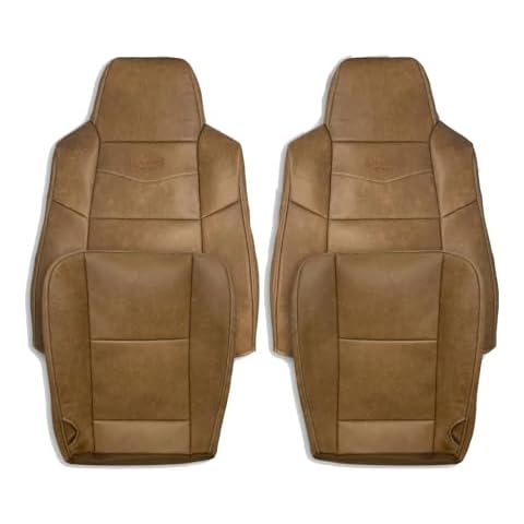 Auto Seat Replacement, Compatible with 2003 to 2007 Ford F250 F350 F450 King Ranch Genuine Cow Hide Leather Seat Covers (Full Front Plus 2 Leather Armrest Covers & Plier, 7 Pieces) Cover
