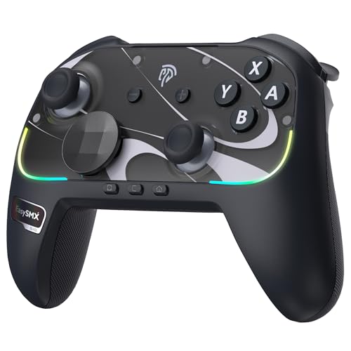 EasySMX S10 Switch 2 Controller-One Key Wake-up, Switch 2 Pro Controller with 6 Axis Gyro, NFC Function, TMR Anti-Drift Joystick, HD Rumble, Swappable D-Pad & Faceplate-black