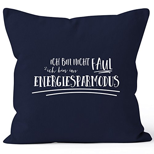 MoonWorks Kaffee-Tasse mit Spruch Ich Bin Nicht faul, ich Bin im Energiesparmodus schwarz Unisize 4 MoonWorks Cooler Kissen-Bezug mit Spruch, Ich Bin Nicht faul ich Bin im Energiesparmodus, Kissen-Hülle, Deko-Kissen, 40x40, Baumwolle, Navy Unisize