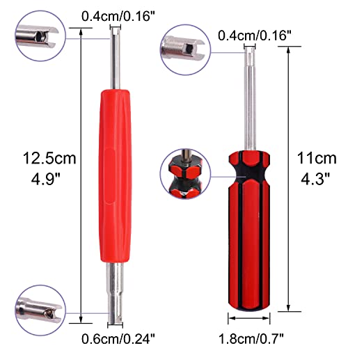 Image of TWTADE Tire Valve Stem Removal Tool Kit, R12 R134a Air Conditioning Valve Core Remover Tool, Single and Dual Heads Valve Core Remover Schrader Valve Tool