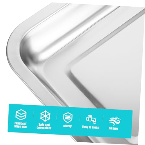 DRESSOOS Caixa bandeja sanitária de aço inoxidável penico de gatinho bandeja de areia de coelho rasa