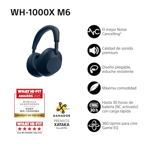 Miniatura 2 de Sony WH-1000XM6 Auriculares de Lujo inalambricos con cancelación de Ruido