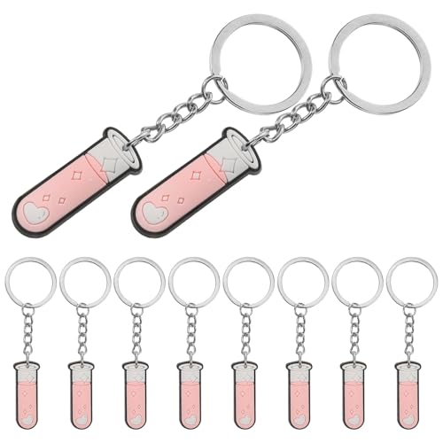 BESPORTBLE Llaveros de Laboratorio Colgantes de Tubos de Ensayo, Set de 10 Unidades para Profesores y Aficionados Biología