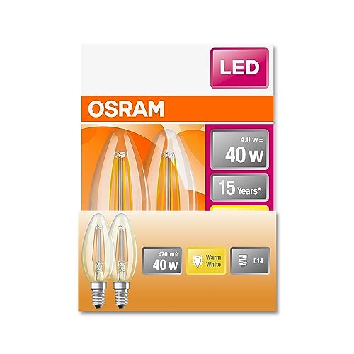 Ampoule LED E14 Osram Star Classic B40 bougie 470lm blanc chaud pack de 2