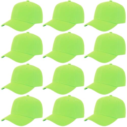Image of ZH Plain Adjustable Baseball Cap - Lot of 12 Unisex Blank Design Caps