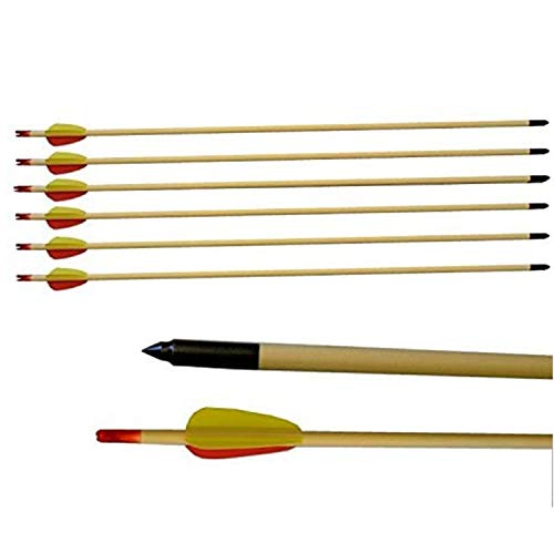 Flèches en bois pour archet recourbé Hobby Sport Lot de 12 pièces de 6 pouces pour tir