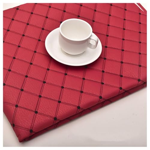 Tissu similicuir tapisserie imitation cuir rouge aspect grainé 1,4x8m