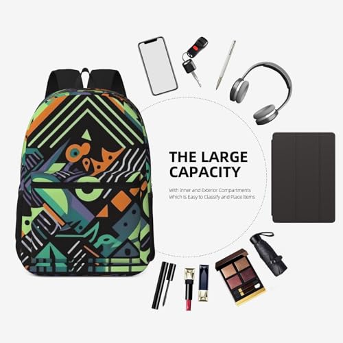Geometric pattern in graffiti style Travel Backpack for Men & Women 17 inch Laptop Backpack Waterproof Work Back Pack4