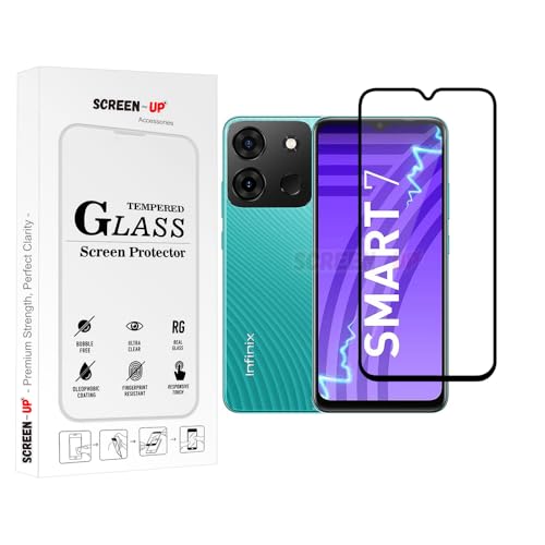 Image of ScreenUp Tempered Glass For Infinix Smart 7 (India) - Ultra Clear, 9H Scratch Resistant, Full Coverage, Easy Install Screen Protector