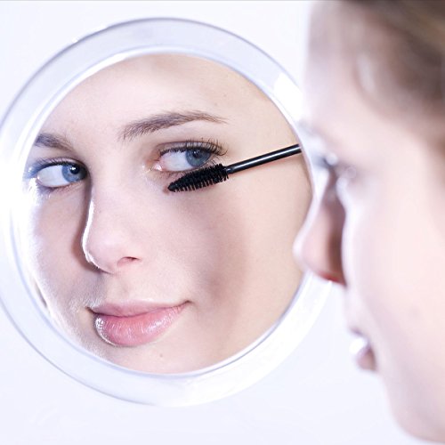 Frcolor 10X Magnifying Mirror with 3 Suction Cups Cosmetic Make Up Mirror Folding Pocket Mirror 5.9 Inch (White)