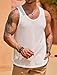 VOGSTART Men Hollow Out Tank 2025 Tanktops Soft Tops Casual Breathable Solid Color Classic Trendy Vest White M