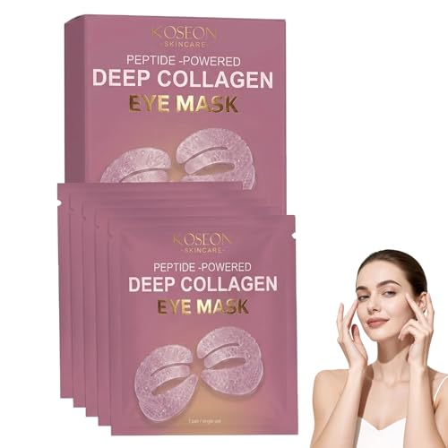Koseon Skincare Collagen Eye Mask Peptide-Powered Deep Collagen Eye Mask Eye Mask with Collagen Peptide Under Eye Patches 360 Fit Eye Patches for Dark Circles Puffiness & Fine Lines (1 pcs)