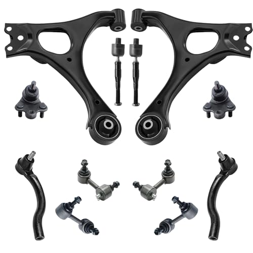 ALADICHE 12Pcs Front Lower Left & Right Control Arms w/Ball Joints Sway Bar End Links Tie Rod Ends Suspension Kit for 2006-2011 Honda Civic 1.8L