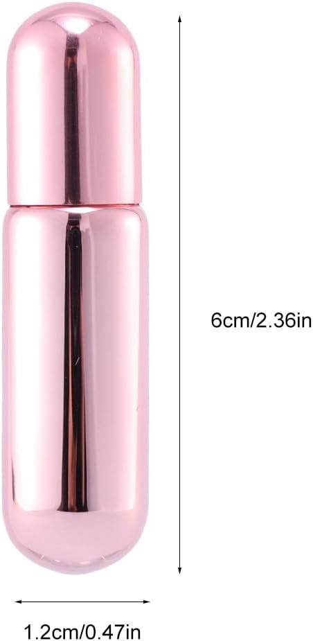 Garneck 12pcs 5ml Essential Oil Roll-on Bottles Refillable Empty Rollerball Bottles with Pink Caps for Travel and Home Aromatherapy