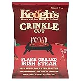 Keogh's Crinkle Cut Flame Grilled Irish Steak Potato Crisps, 45G (1.58oz), Pack of 3