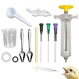 Baby Bird Feeding Syringe Set, Small Pet Parrot Feeder Hand Feeding Tubes Kit, Parrot Feeder Tubes Measuring Tools, for Baby Birds Small Pet