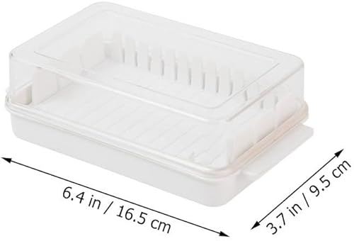 Miniatura 5 de UPKOCH Caja de mantequilla con tapa y cortador de acero inoxidable, contenedor de almacenamiento de mantequilla transparente para refrigerador,