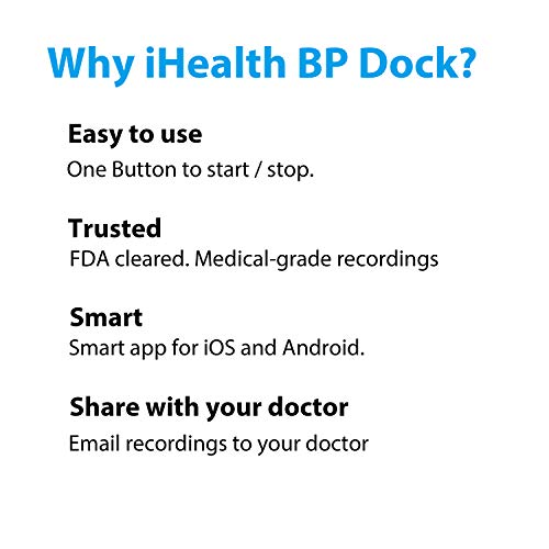 Ihealth Ease Wireless Bluetooth Blood Pressure Monitor, Digital Upper Arm Blood Pressure Cuff Kit -Includes Rechargeable Battery, Accurate Adjustable Digital Blood Pressure Machine #TOP3