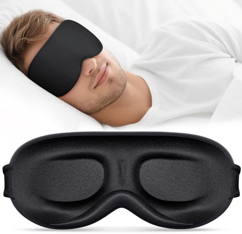 Sleep Mask for Men Women - 100% Blackout Eye Masks for Sleep - 3D...